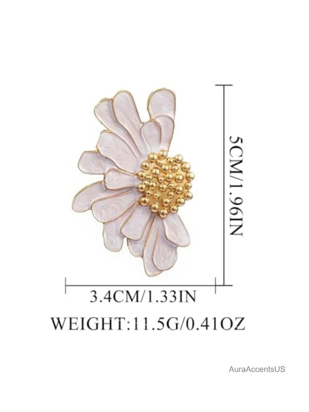 Daisy Flower Stud Earrings Women Enamel Alloy Half Floral